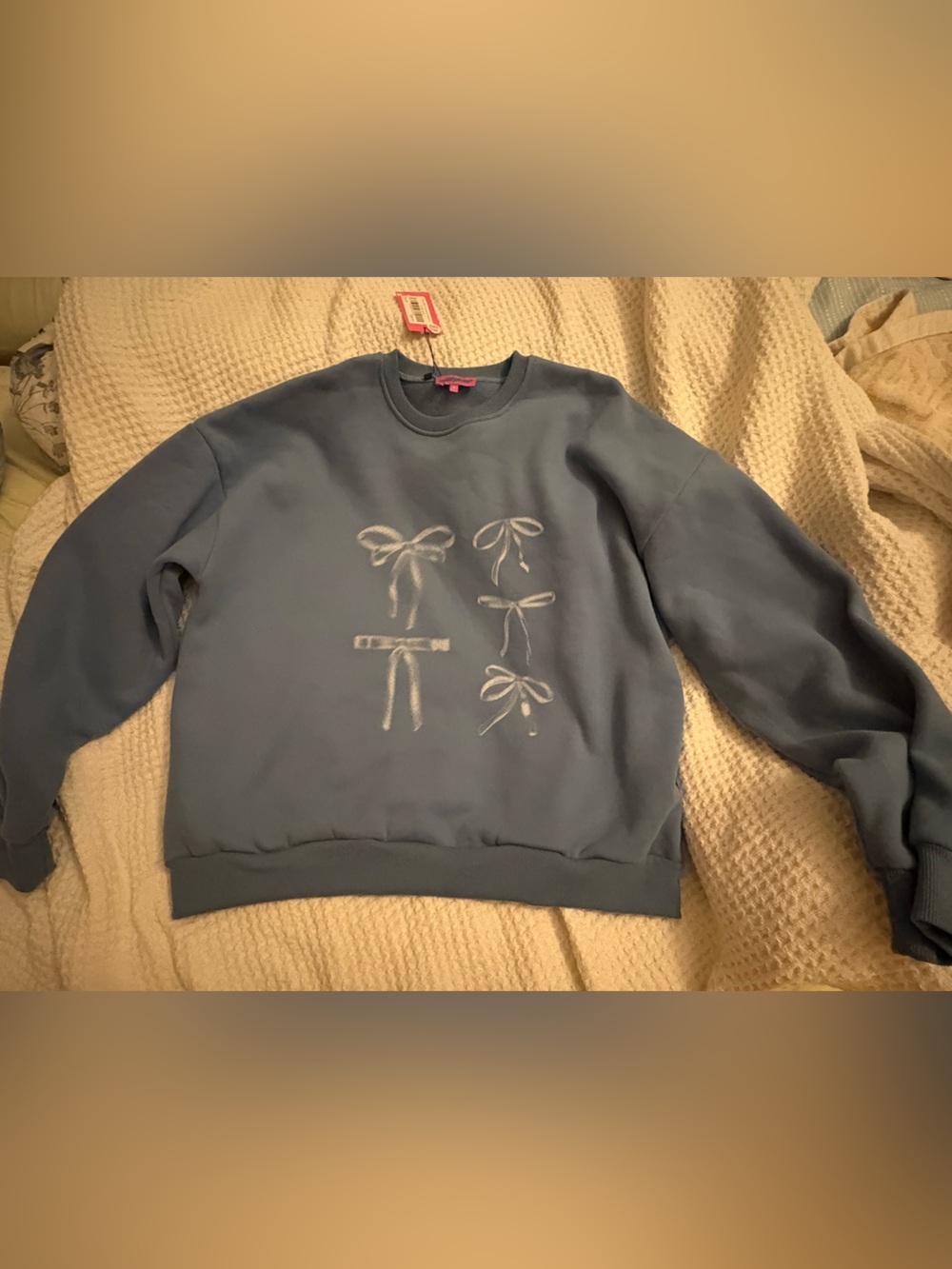EDIKTED Bow Bliss Oversized Sweatshirt Size M NWT